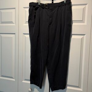 🍊LOFT Women’s Oversized Faded Black High-waisted Chinos with Belt🍊